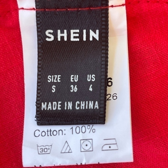 🎁3 for 30 Shein Red Off Shoulder  Embroidered Boho Mini Dress Size Small - Picture 8 of 10